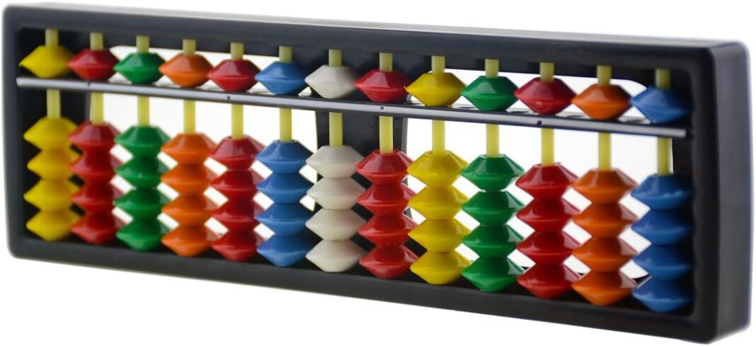 13 Digits Rods with Colorful Beads Plastic Abacus Arithmetic Soroban