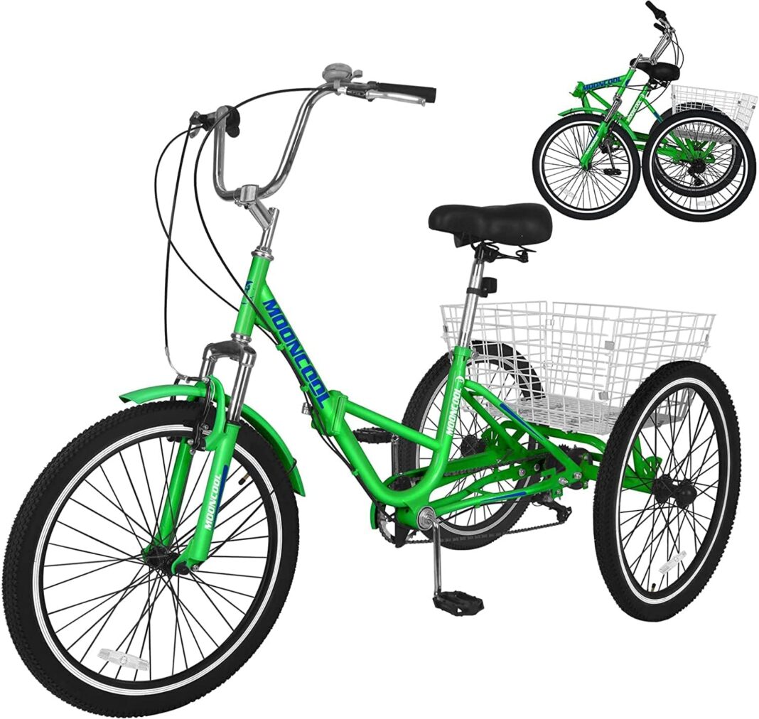 Adult Folding Tricycles Folding Bikes, 7 Speed 20/24/26 Inch 3