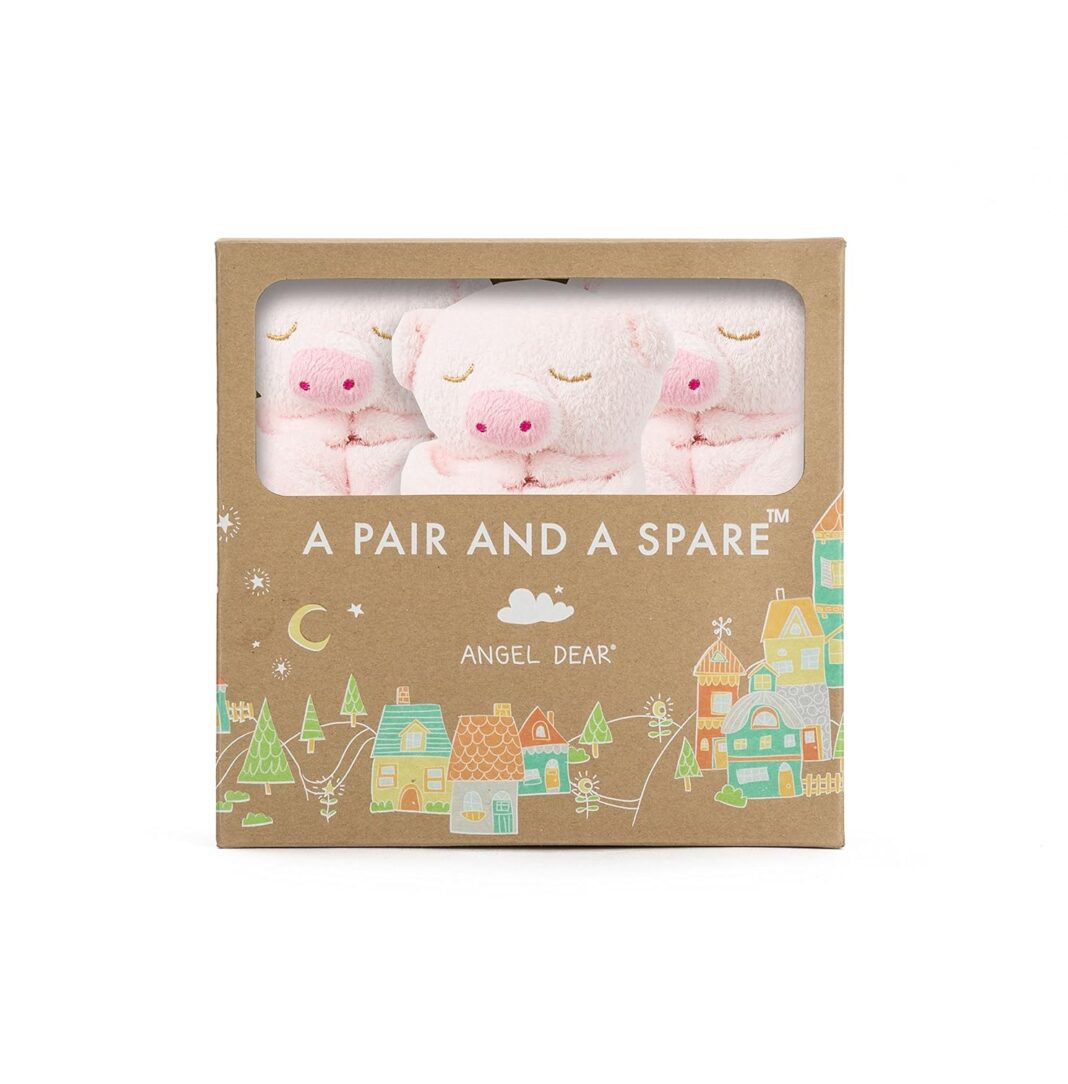 Angel Dear - Pink Piggy, Pair and A Spare Blankie