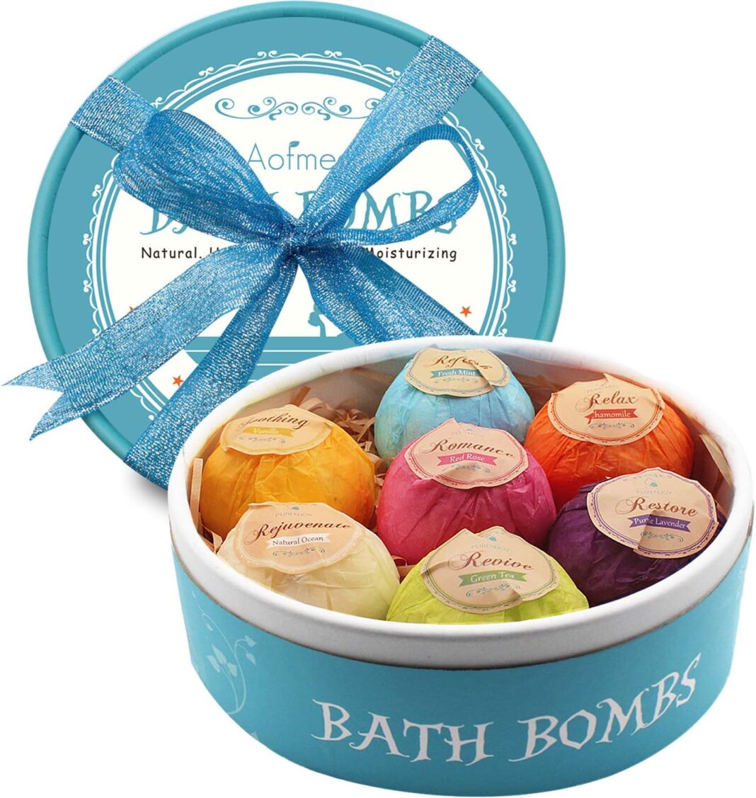 Aofmee Bath Bombs, 9 Pcs Fizzies Spa Kit Perfect for