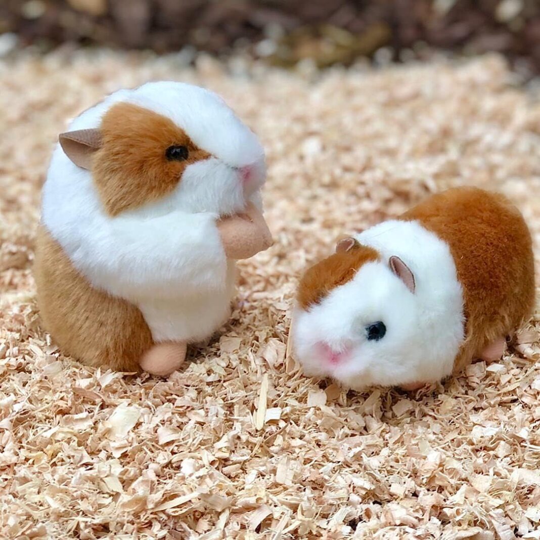 Auswella Plush Sitting and Standing Plush Hamsters - Both Included