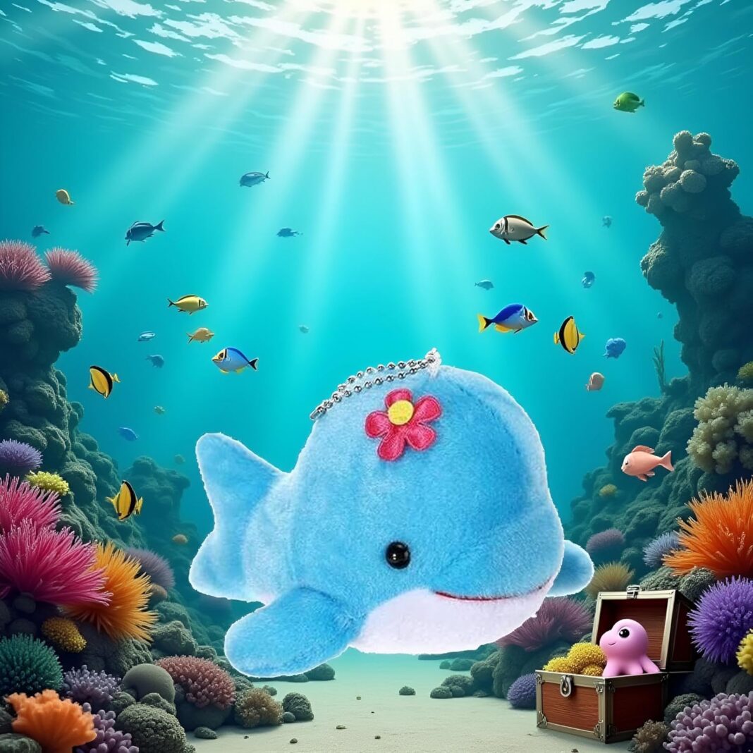 Blue Mini Ocean Animal Plush Decorations Creatures Stuffed Decorations Soft