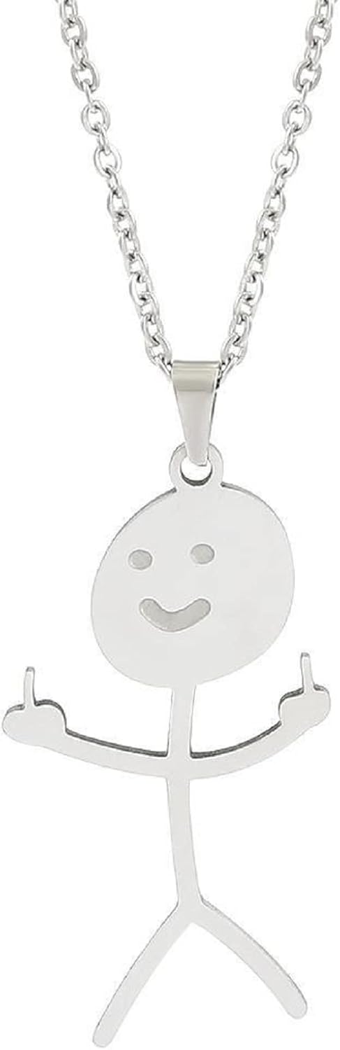 COLORFUL BLING Set Funny Doodle Smile Face Necklace Earrings Chain