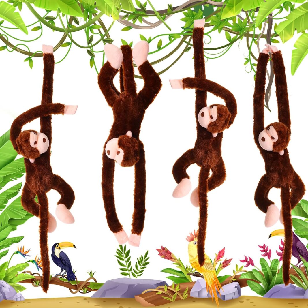 Chivao Set of 4 Stuffed Monkey Hanging Stuffed Animal Monkey
