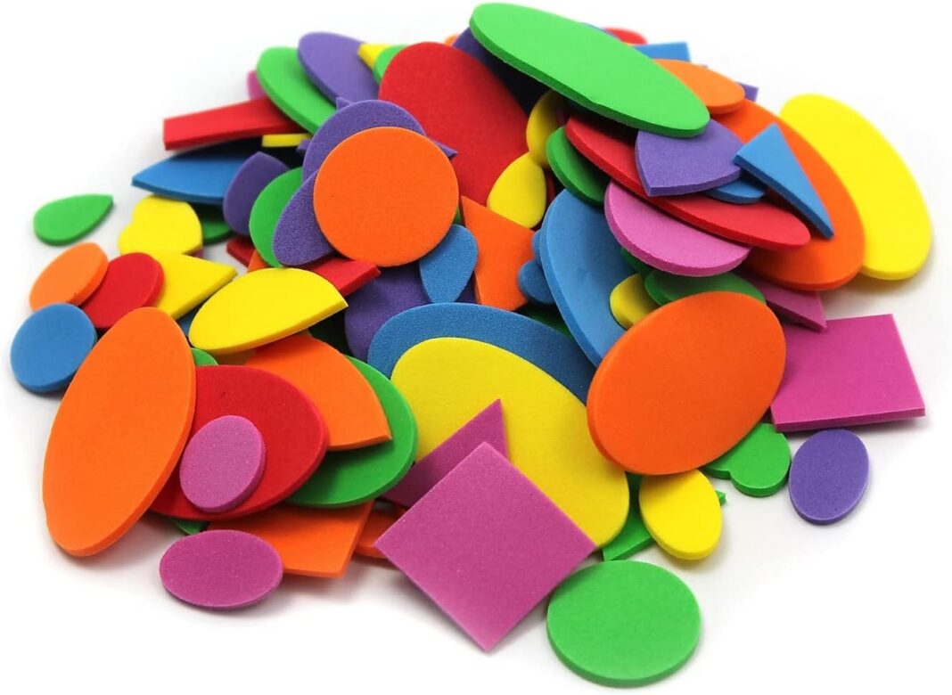 Creative Arts by Charles Leonard Foam Shapes, Assorted Colors, 264