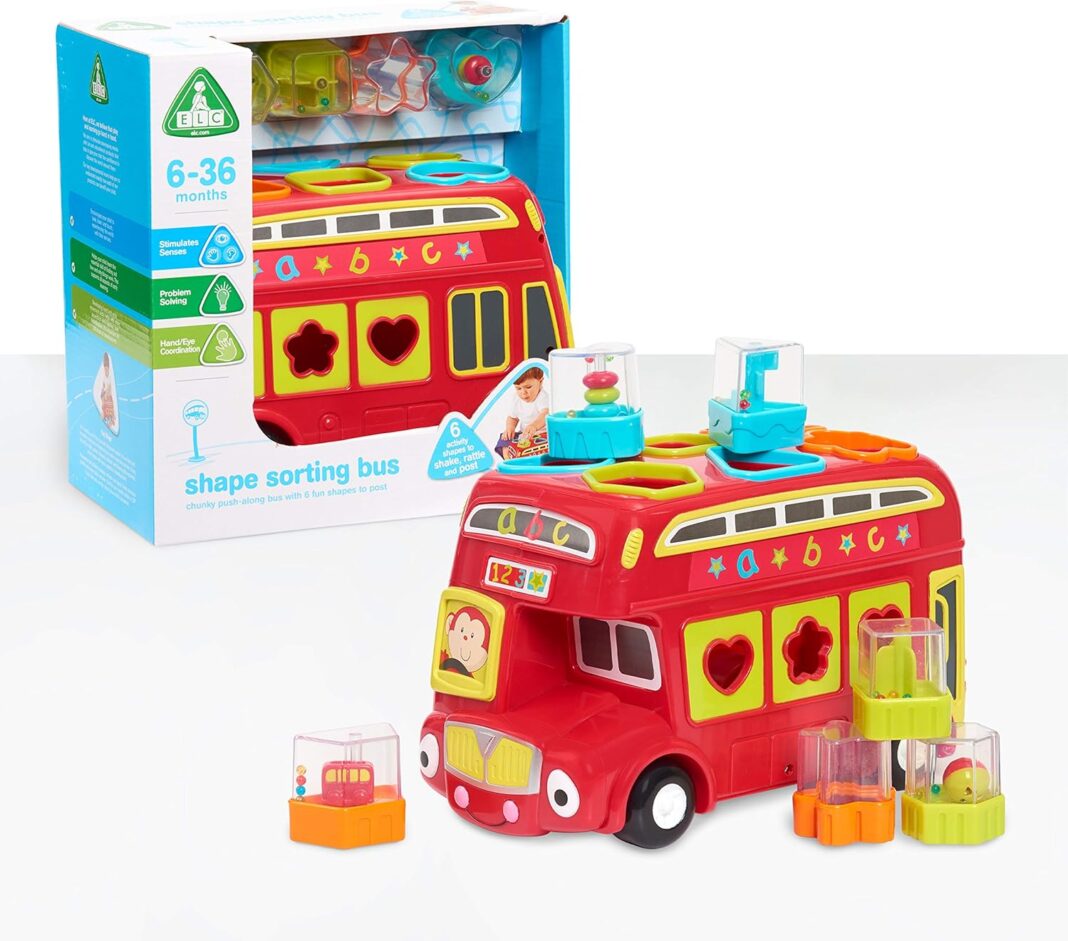 Early Learning Centre Shape Sorting Bus, Stimulates Senses, Fine Motor