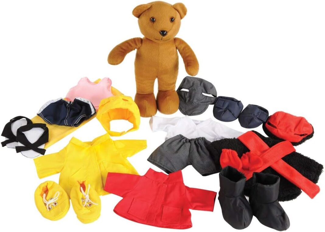 Kaplan Early Learning Weather Bear Set with Clothes, Plush Cuddly