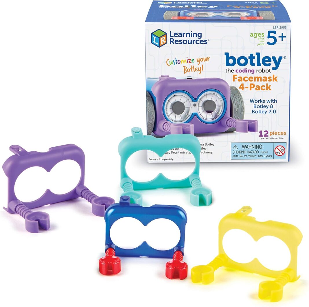 Learning Resources Botley The Coding Robot Facemask 4-Pack, Reusable Washable