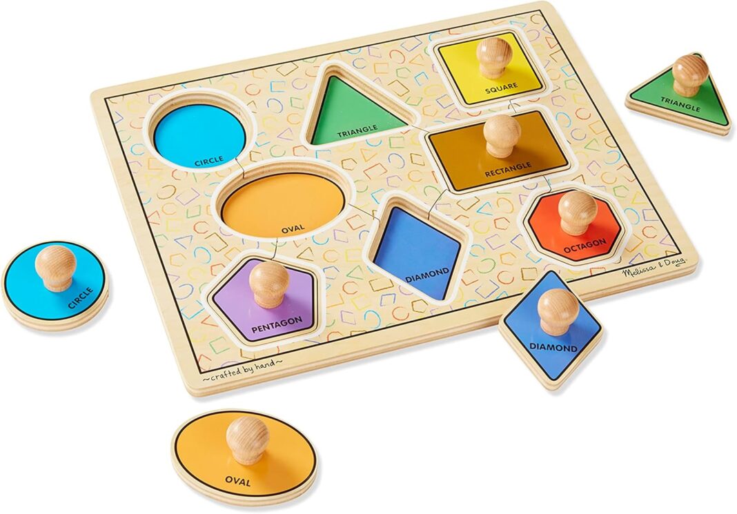 Melissa & Doug Deluxe Jumbo Knob Wooden Puzzle - Geometric