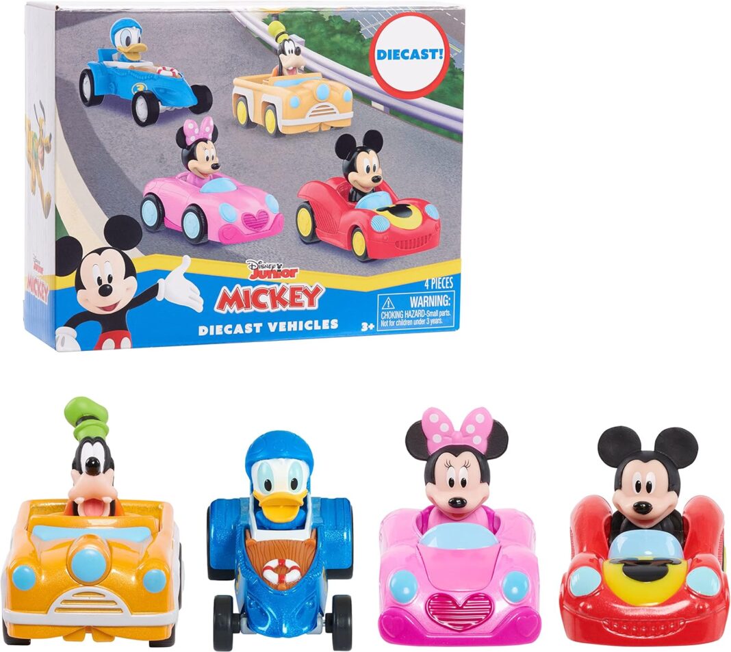 Mickey Mouse Diecast Vehicle 4-Piece Set, Packaging Styles May Vary,