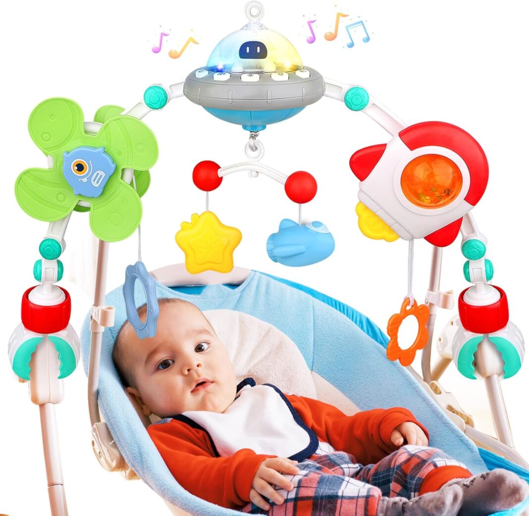 Musical Baby Stroller Arch Toys, Travel Car Seat Toys, Baby
