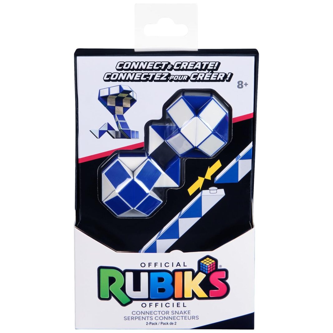 Rubik’s Connector Snake, Two-Pack Cubes 3D Puzzle Game Stress-Relief Fidget