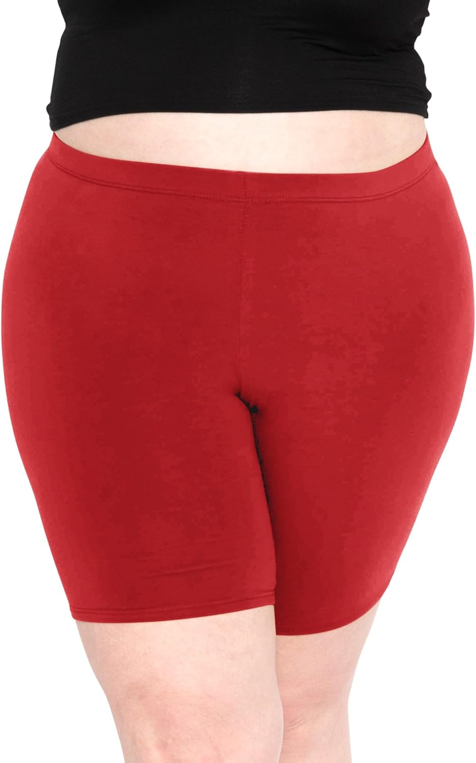 STRETCH IS COMFORT Women's Plus Size Cotton Biker Shorts |