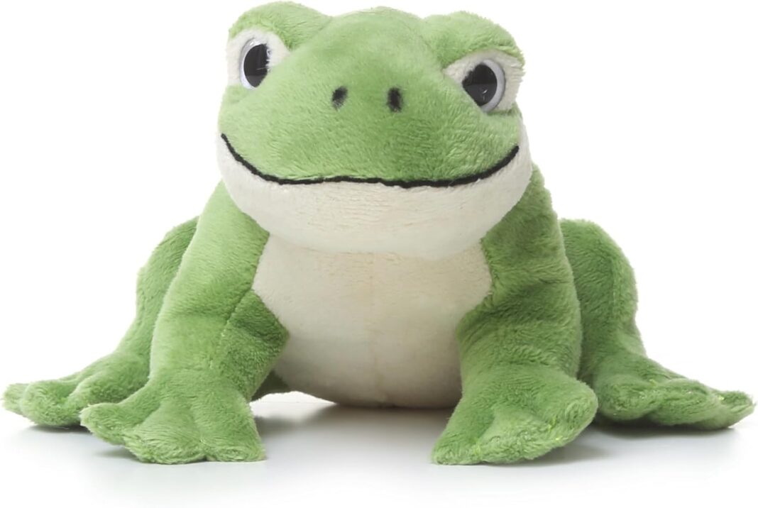 TAMMYFLYFLY Cute Realistic Green Frog Plush Toy Green Frog Stuffed