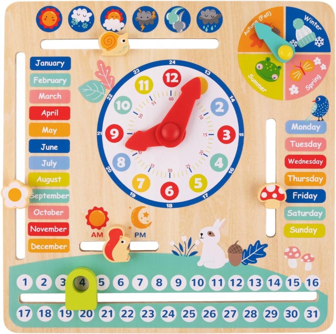 TOOKYLAND Montessori Educational Wooden Learning Toys Kids Daily Calendar My