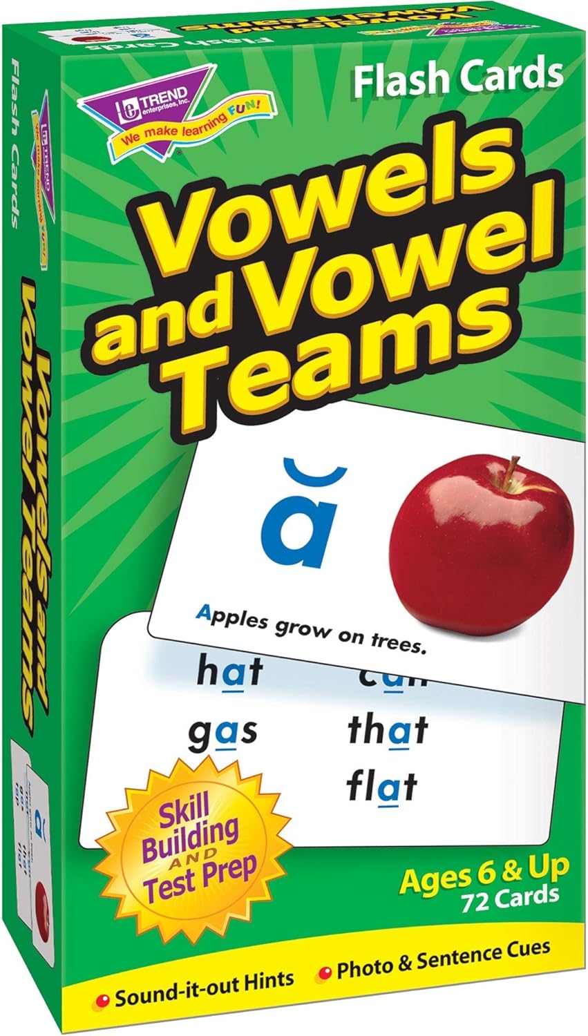 Trend Enterprises: Vowels and Vowel Teams Skill Drill Flash Cards,